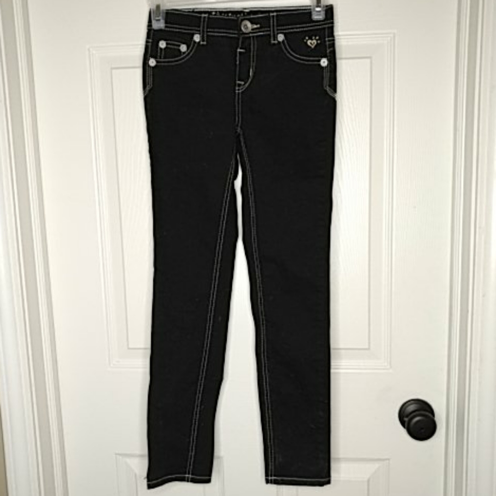 Justice Girls Dark Wash Skinny Jeans 12 Slim
